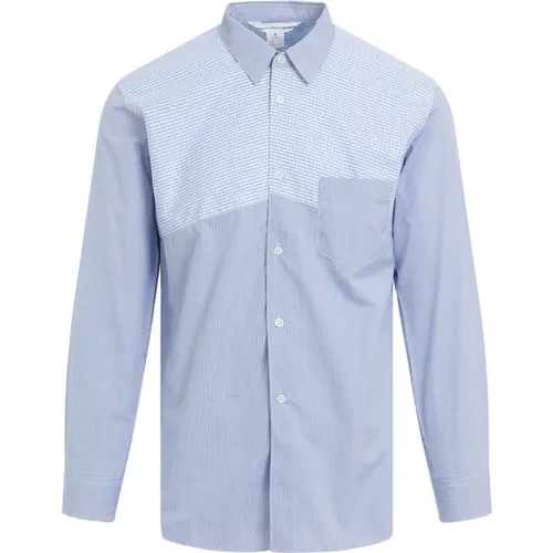 Blue Striped Poplin Shirt , male, Sizes: M, S, L - Comme des Garçons - Modalova