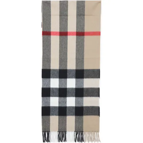 Winter Scarves, male, , Size: ONE SIZE Neutral Cashmere Scarf - Burberry - Modalova