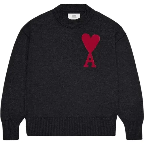 Red adc sweater , female, Sizes: XL - Ami Paris - Modalova