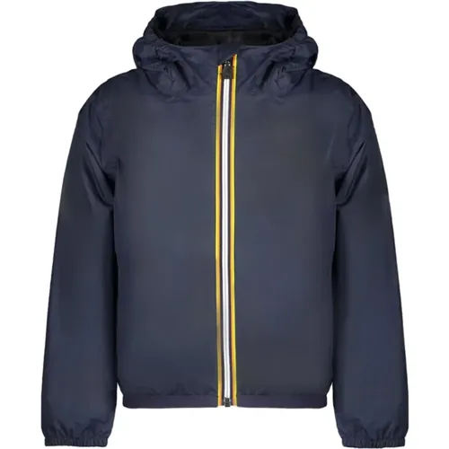 Blaue Sportliche Kapuzenjacke mit Kontrastdetails - K-way - Modalova