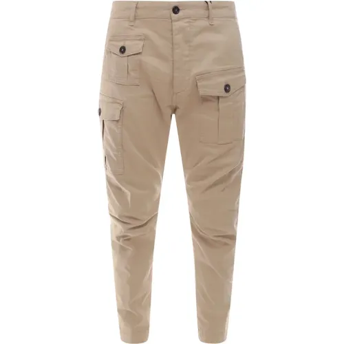 Cargo Cotton Trousers Aw23 , male, Sizes: L, XL - Dsquared2 - Modalova