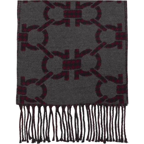 Scarves, male, , Size: ONE SIZE Wool scarf - Salvatore Ferragamo - Modalova