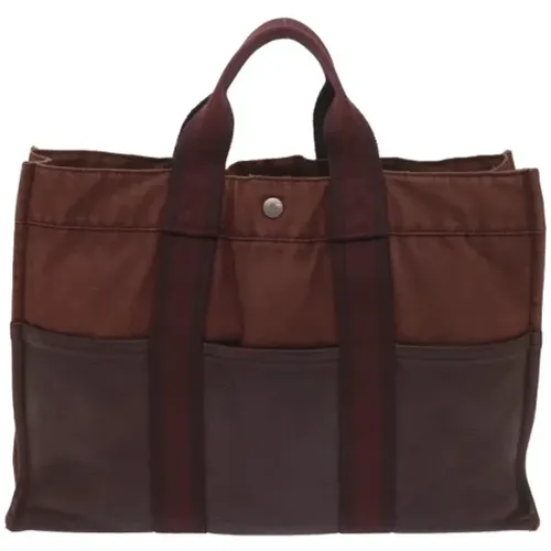 Pre-owned Tote Bags, female, , Size: ONE SIZE Pre-owned Canvas handbags - Hermès Vintage - Modalova