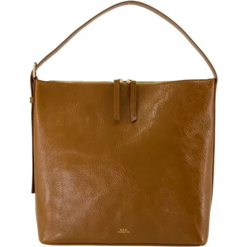 Shoulder Bags, female, , Size: ONE SIZE Leather Shoulder Bag with Top Handle - A.p.c. - Modalova
