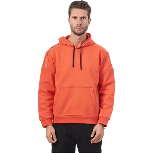 Oranger Hoodie Sweaters mit Logo , Herren, Größe: M - Emporio Armani - Modalova