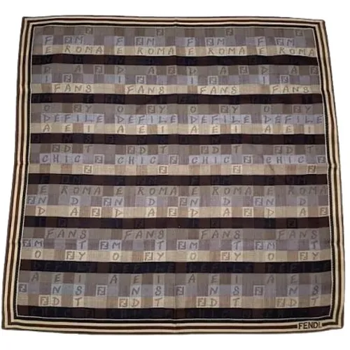 Pre-owned Scarves, female, , Size: ONE SIZE Pre-owned Silk Scarf - Fendi Vintage - Modalova
