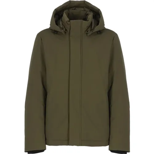 Grüne Steppjacke mit Kapuze , Herren, Größe: M - Woolrich - Modalova