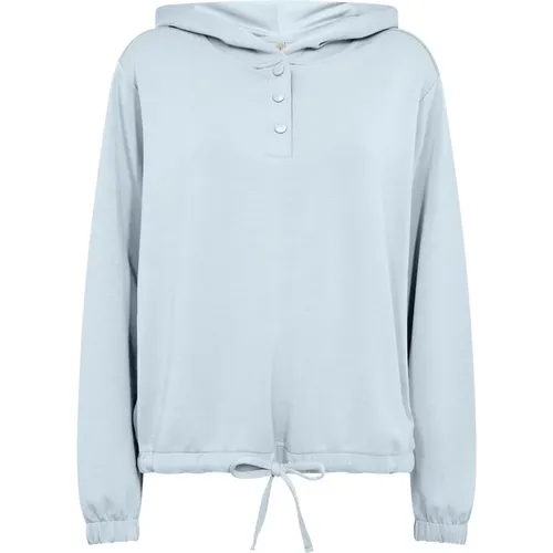 Bequeme Modal-Mischung Hoodie mit Knopfverschluss , Damen, Größe: M - Soyaconcept - Modalova