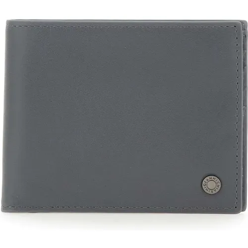 Wallets & Cardholders, male, , Size: ONE SIZE Men's Leather Wallet, Anthracite, Multiple Slots - Gianni Chiarini - Modalova