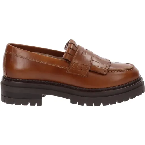 Leather Women's Loafers Slip-On Style , female, Sizes: 6 UK - Nerogiardini - Modalova