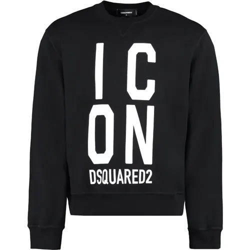 Baumwoll-Sweatshirt Cool Fit Gerippter Stil - Dsquared2 - Modalova