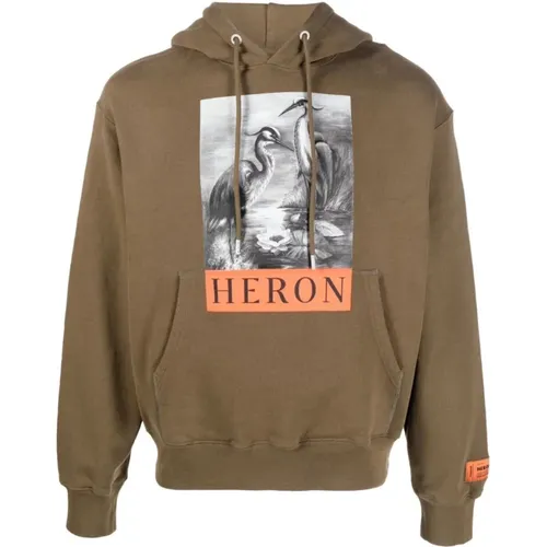 BW Logo Hoodie Dark Olive/Black , Herren, Größe: L - Heron Preston - Modalova