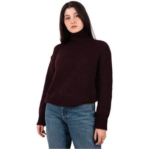 Turtlenecks, female, , Size: L Bordeaux Turtleneck Sweater - Roberto Collina - Modalova