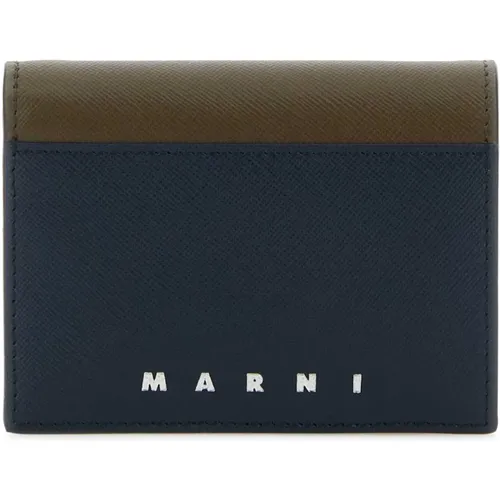 Zweifarbige Lederbrieftasche Marni - Marni - Modalova