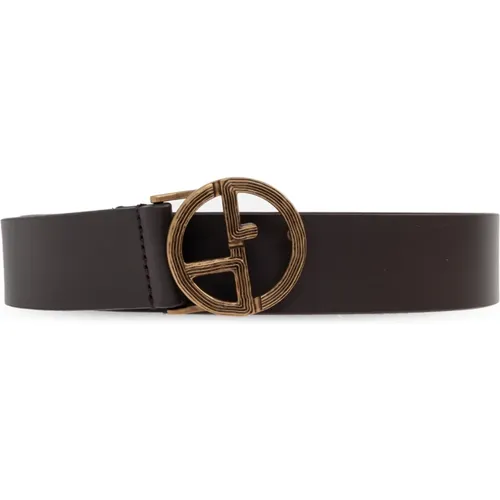 Belts, male, , Size: 100 CM Leather belt - Giorgio Armani - Modalova