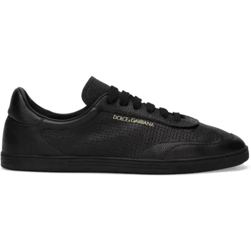 Schwarze perforierte Low-Top Sneaker , Herren, Größe: 40 EU - Dolce & Gabbana - Modalova