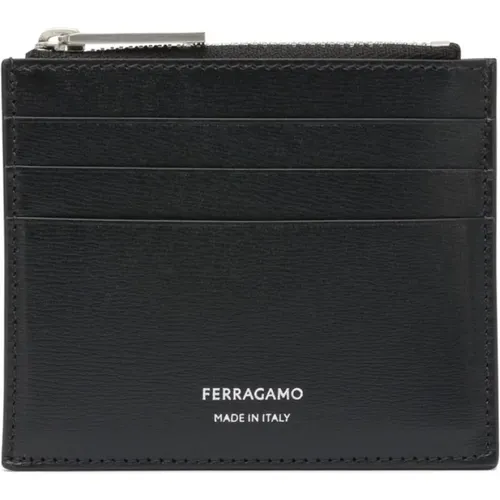 Wallets & Cardholders, male, , Size: ONE SIZE Calf Leather Wallet - Ferragamo - Modalova