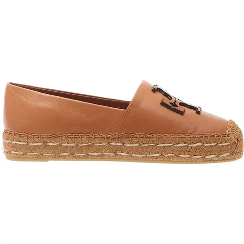 Leather Espadrilles in Cuoio , female, Sizes: 7 UK - TORY BURCH - Modalova