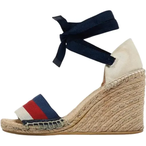 Pre-owned Sandals, female, , Size: 7 US Pre-owned Canvas espadrilles - Gucci Vintage - Modalova