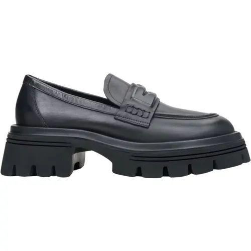 Damen Schwarze Lederloafer mit Dicker Sohle Er00113783 , Damen, Größe: 37 EU - Estro - Modalova