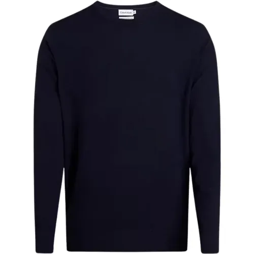 Blauer Merinowollpullover Modern , Herren, Größe: XL - Calvin Klein - Modalova