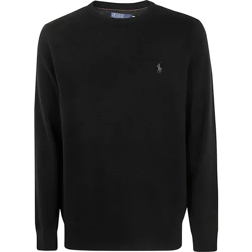 Schwarzer Pullover mit Rundhalsausschnitt , Herren, Größe: L - Ralph Lauren - Modalova