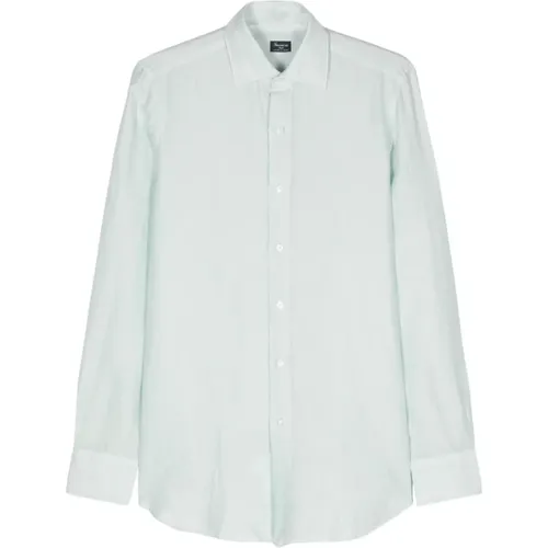 Green Linen-Cotton Slub Shirt , male, Sizes: 2XL, S, L, M, XL - Finamore - Modalova