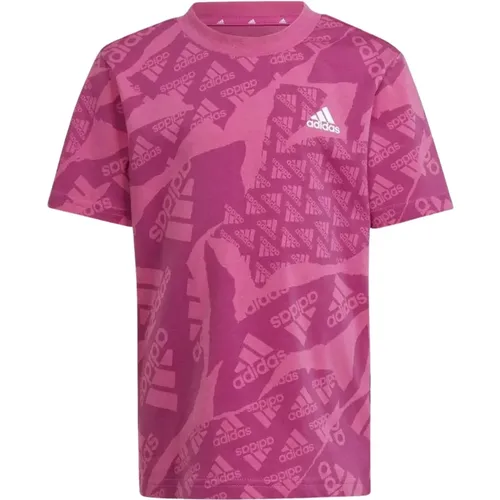 Logo Allover T-Shirt für Mädchen - Adidas - Modalova