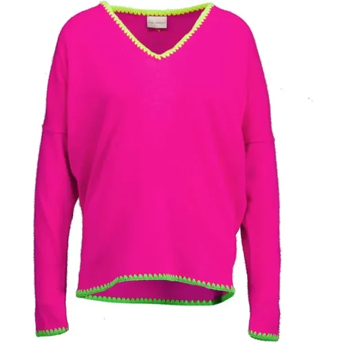 Elegant V-Neck Sweater in , female, Sizes: M, S - Due Amanti - Modalova