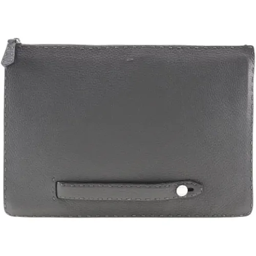 Pre-owned Clutches, female, , Size: ONE SIZE Pre-owned Leather clutches - Fendi Vintage - Modalova