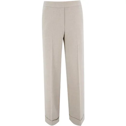 Straight Trousers, female, , Size: M Straight Trousers - Le Tricot Perugia - Modalova
