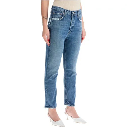 Frayed Edge Cropped Jeans Agolde - Agolde - Modalova