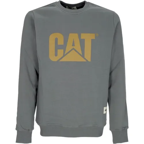 Sweatshirts, male, , Size: M Logo Crewneck Sweatshirt - CAT - Modalova