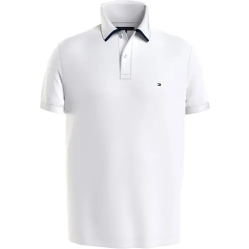 Herren Polo mit Kragen Detail , Herren, Größe: L - Tommy Hilfiger - Modalova