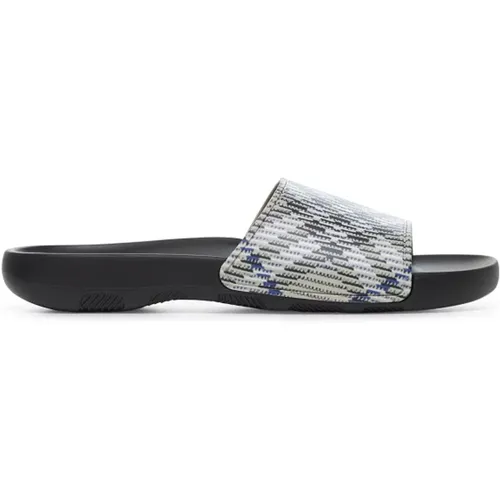 Sliders, male, , Size: 7 US Slip-On Sandals with Check Motif - Burberry - Modalova
