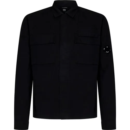 Shirts with Pointed Collar and Flap Pockets , male, Sizes: S, L - C.P. Company - Modalova