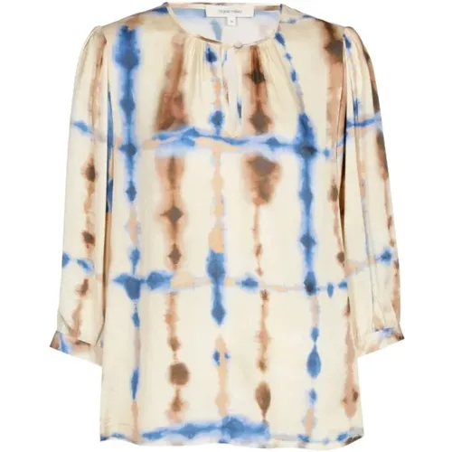 Tie Dye Puff Sleeve Bluse , Damen, Größe: S - Marie Méro - Modalova