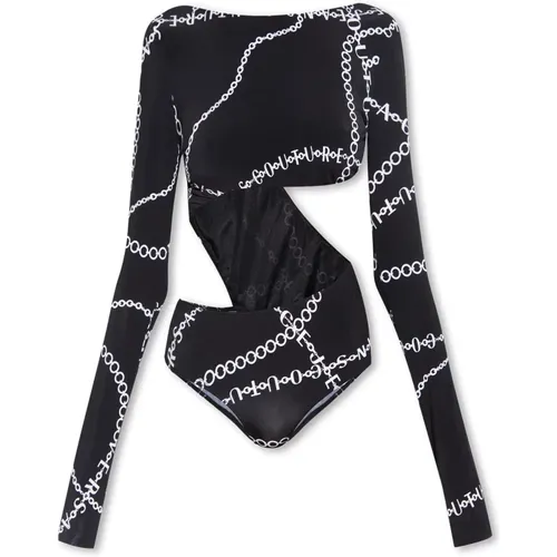 Bodysuit mit Logo , Damen, Größe: S - Versace Jeans Couture - Modalova