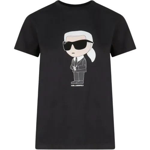 Elegant Maxi Print T-Shirt , Damen, Größe: L - Karl Lagerfeld - Modalova