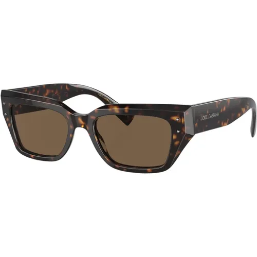 Braune Havana Sonnenbrille Dg4462 Stil , Damen, Größe: 52 MM - Dolce & Gabbana - Modalova