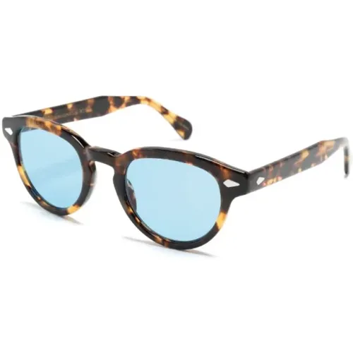 Classic Havana Blue Sunglasses , male, Sizes: 46 MM - Moscot - Modalova