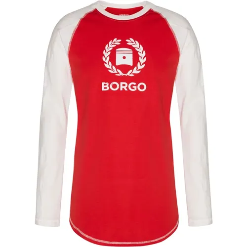 Siracusa Longlap Rotes T-Shirt , Herren, Größe: S - Borgo - Modalova