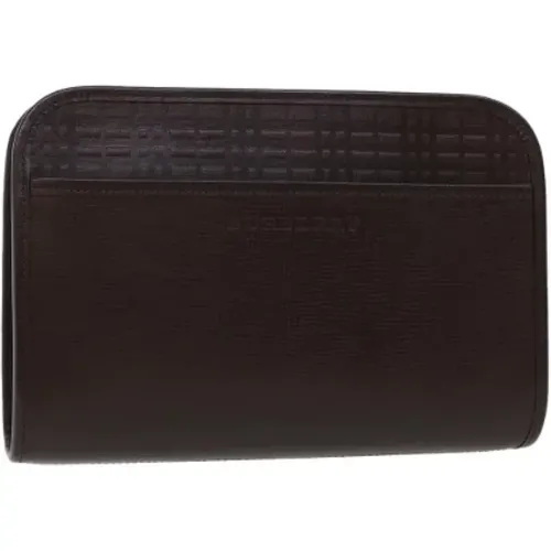 Pre-owned Clutches, female, , Size: ONE SIZE Pre-owned Leather clutches - Burberry Vintage - Modalova