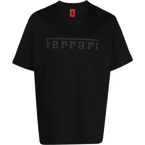 Logo-Print Cotton T-Shirt , male, Sizes: S - Ferrari - Modalova