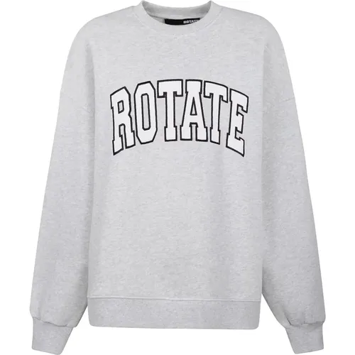 Sweatshirts, female, , Size: XS Crewneck Sweatshirt with Embroidery - Rotate Birger Christensen - Modalova