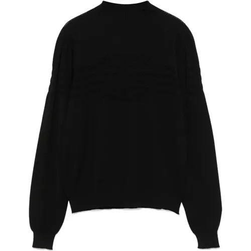 Schwarzer Strickpullover mit Ovalem T-Logo , Damen, Größe: L - Twinset - Modalova