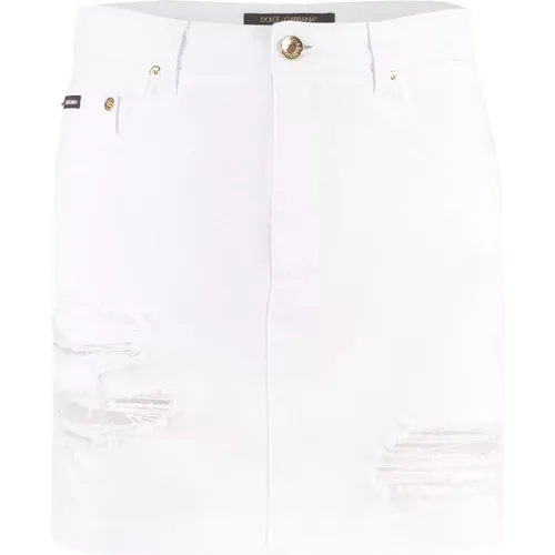 Zerrissener Denim Minirock , Damen, Größe: 2XS - Dolce & Gabbana - Modalova