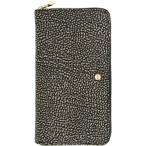 Wallets & Cardholders, female, , Size: ONE SIZE Card Holder, X11 Natural/Black - Borbonese - Modalova