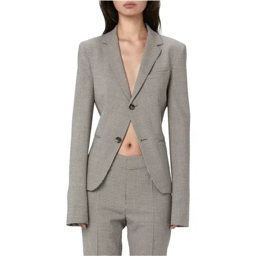 Grauer Taillierter Einreiher-Blazer , Damen, Größe: XS - JW Anderson - Modalova