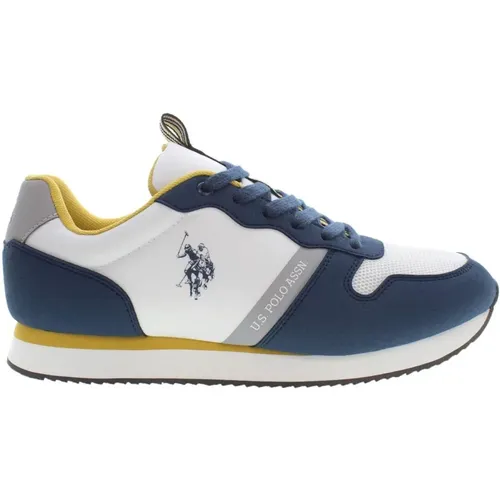 Sneakers, male, , Size: 9 US Blue Sports Sneakers with Contrasting Details - U.s. Polo Assn. - Modalova